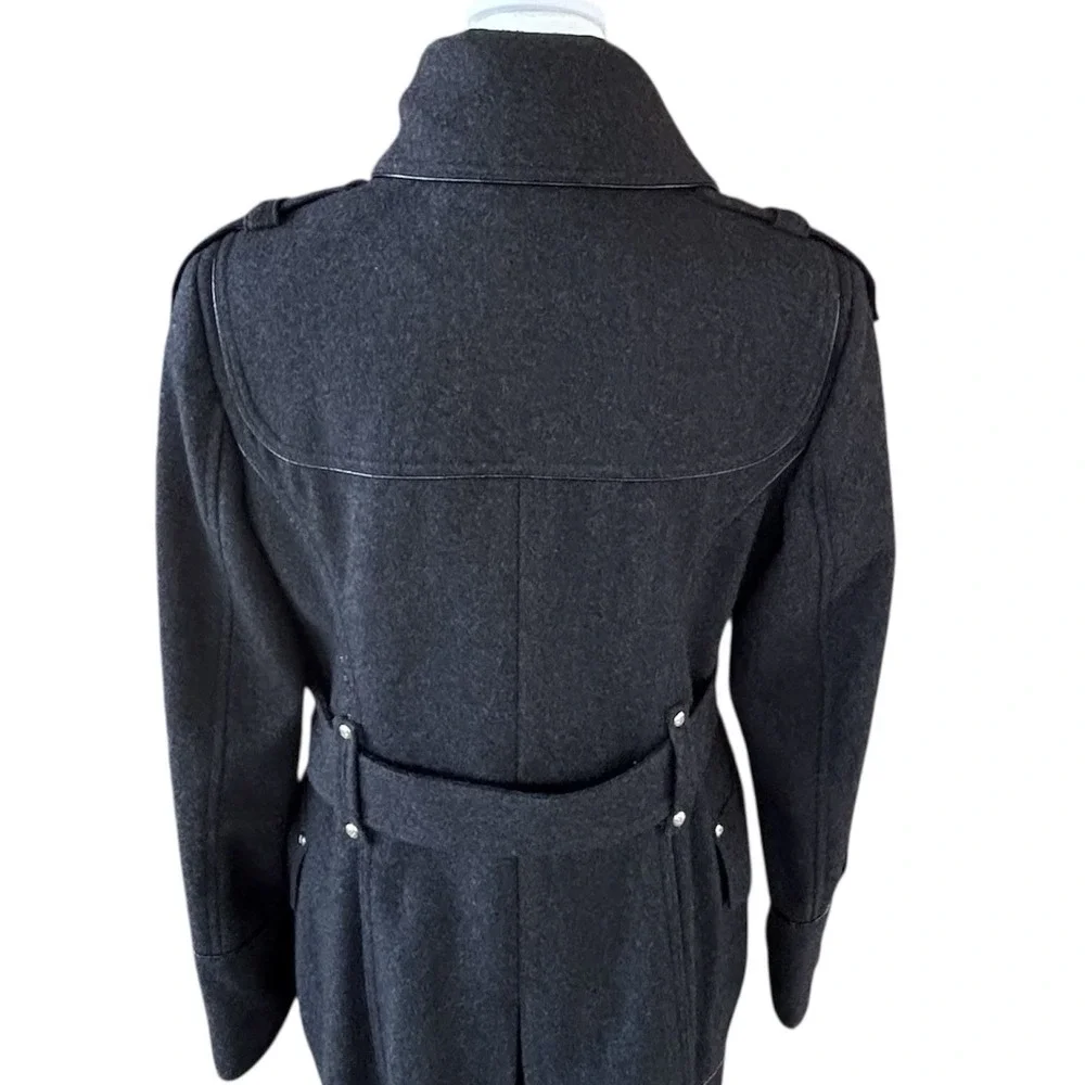 Miss Sixty M60 Wool Blend Double Breasted Peacoat Trenchcoat Dark Grey Womens‎ M